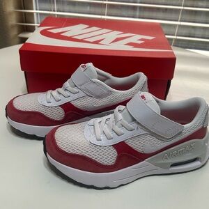 New Nike Kids Air Max Red and White Shoes